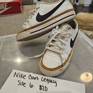 Nike Court Legacy White and Brown Sneakers